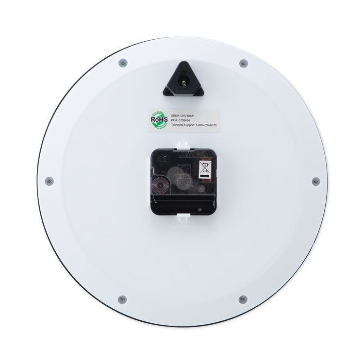 Bold Round Wall Clock, 9.75" Overall Diameter, Black Case, 1 Aa (sold Separately)