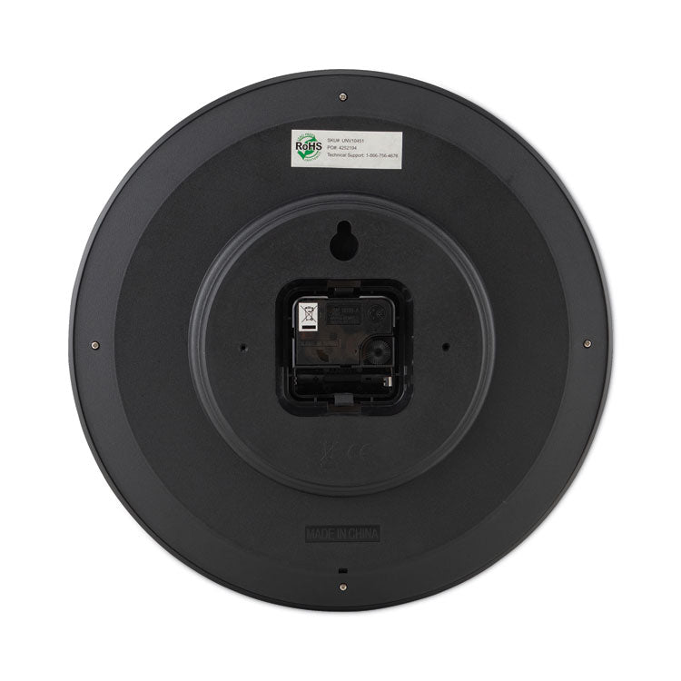 Whisper Quiet Clock, 12" Overall Diameter, Black Case, 1 Aa (sold Separately)