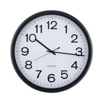 Round Wall Clock, 13.5" Overall Diameter, Black Case, 1 Aa (sold Separately)
