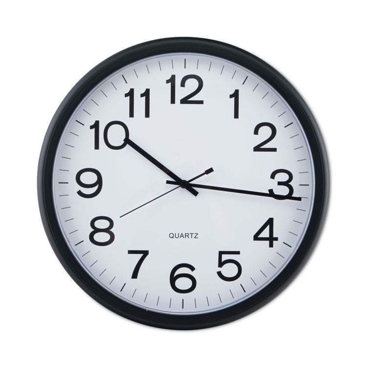 Round Wall Clock, 13.5" Overall Diameter, Black Case, 1 Aa (sold Separately)