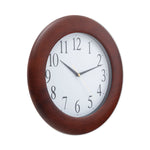 Round Wood Wall Clock, 12.75" Overall Diameter, Cherry Case, 1 Aa (sold Separately)