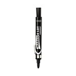 Marks A Lot Large Desk-Style Permanent Marker With Metal Pocket Clip, Broad Bullet Tip, Black, Dozen (24878)
