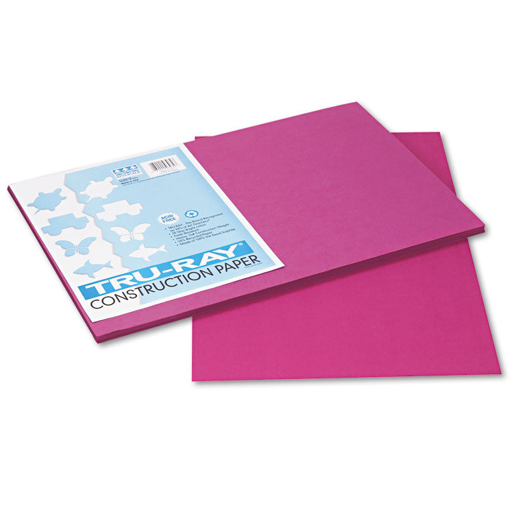 Tru-Ray Construction Paper, 76 lb Text Weight, 12 x 18, Magenta, 50/Pack