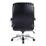 Alera Maxxis Series Big/Tall Bonded Leather Chair, Supports 500 lb, 19.7" to 25" Seat Height, Black Seat/Back, Chrome Base