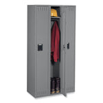 Single-Tier Locker, Three Lockers with Hat Shelves and Coat Rods, 36w x 18d x 72h, Medium Gray