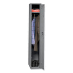 Single-Tier Locker, One Locker with Hat Shelf and Coat Rod, 12w x 18d x 72h, Medium Gray
