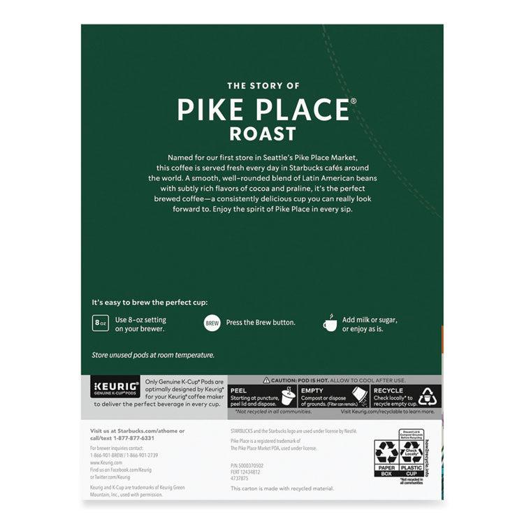 Pike Place Coffee K-Cups Pack, 24/box, 4 Box/carton