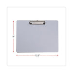 Plastic Brushed Aluminum Clipboard, Landscape Orientation, 0.5" Clip Capacity, Holds 11 x 8.5 Sheets, Silver