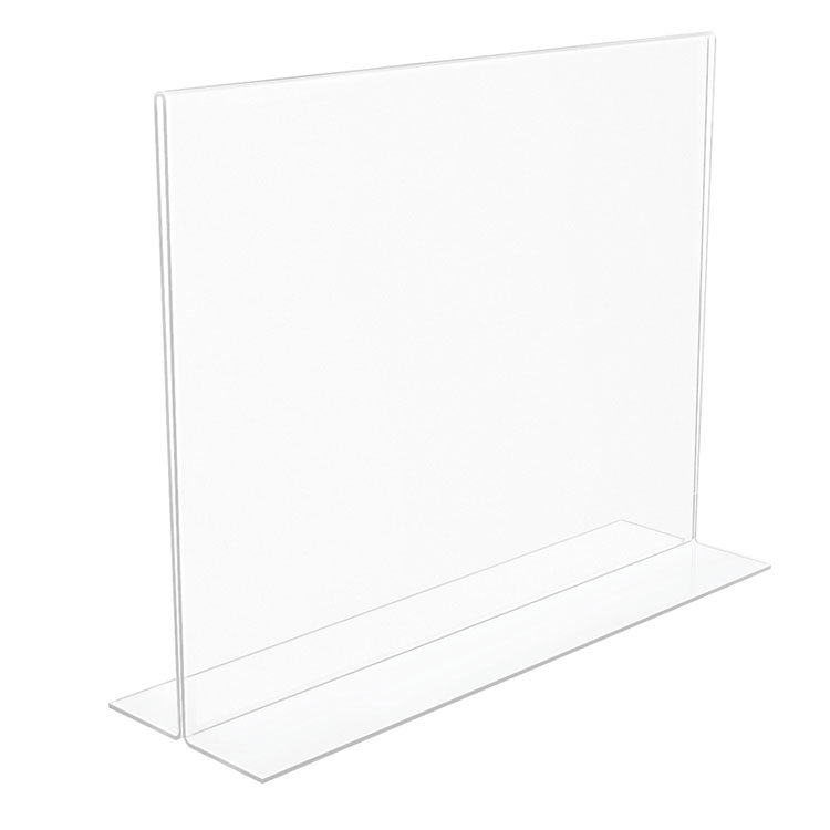Anti-Glare Stand Up Double Sided Sign Holder, 8.5 X 11, Clear