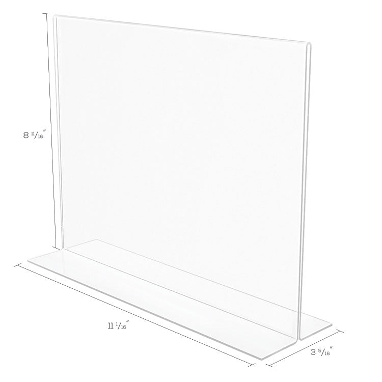 Anti-Glare Stand Up Double Sided Sign Holder, 8.5 X 11, Clear