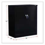 Assembled 42" High Heavy-Duty Welded Storage Cabinet, Two Adjustable Shelves, 36w X 18d, Black