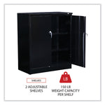 Assembled 42" High Heavy-Duty Welded Storage Cabinet, Two Adjustable Shelves, 36w X 18d, Black