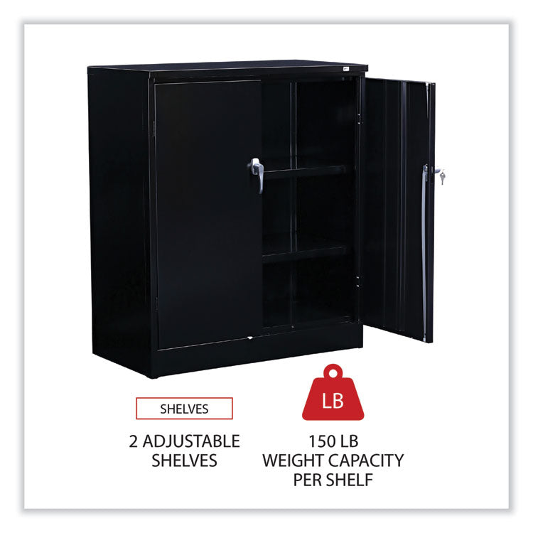 Assembled 42" High Heavy-Duty Welded Storage Cabinet, Two Adjustable Shelves, 36w X 18d, Black