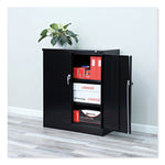 Assembled 42" High Heavy-Duty Welded Storage Cabinet, Two Adjustable Shelves, 36w X 18d, Black