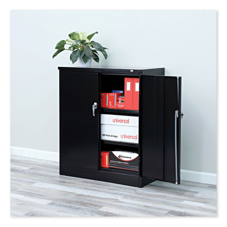 Assembled 42" High Heavy-Duty Welded Storage Cabinet, Two Adjustable Shelves, 36w X 18d, Black