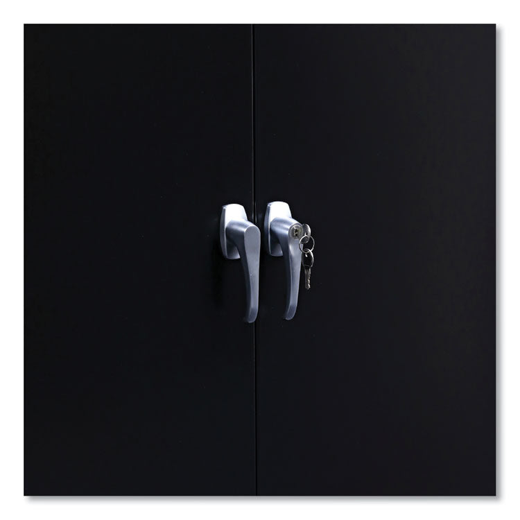 Assembled 42" High Heavy-Duty Welded Storage Cabinet, Two Adjustable Shelves, 36w X 18d, Black