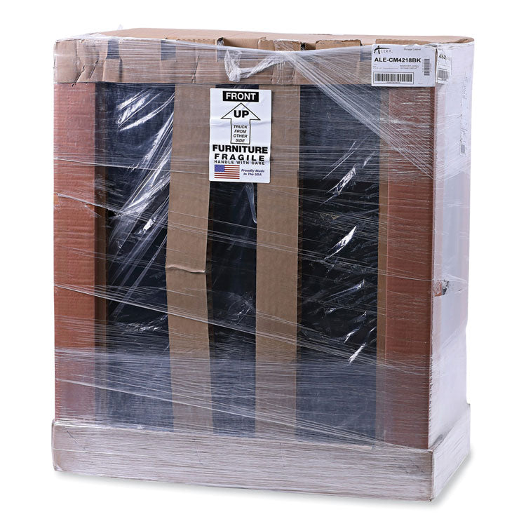 Assembled 42" High Heavy-Duty Welded Storage Cabinet, Two Adjustable Shelves, 36w X 18d, Black