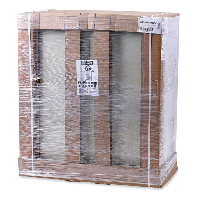 Assembled 42" High Heavy-Duty Welded Storage Cabinet, Two Adjustable Shelves, 36w X 18d, Putty