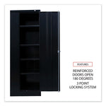Standard Assembled Storage Cabinet, 36w x 18d x 72h, Black