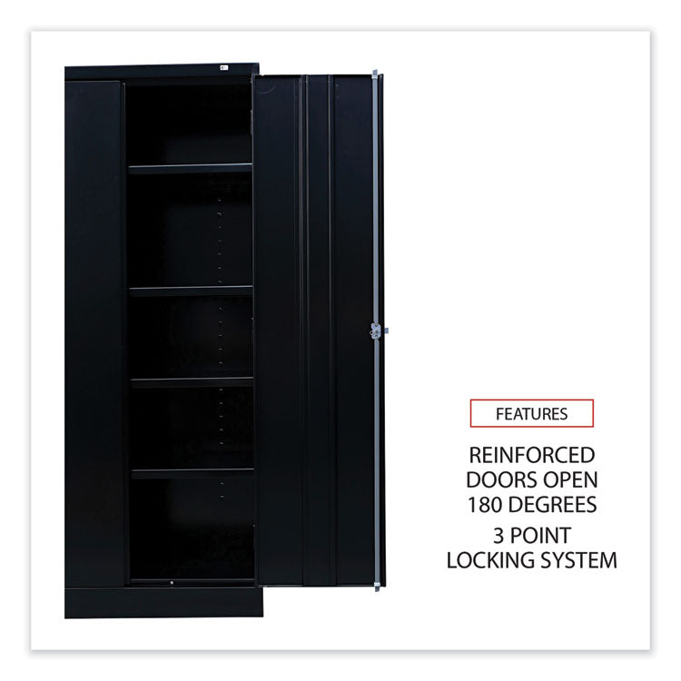 Standard Assembled Storage Cabinet, 36w x 18d x 72h, Black