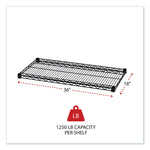 Industrial Wire Shelving Extra Wire Shelves, 36w X 18d, Black, 2 Shelves/carton