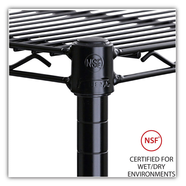 Industrial Wire Shelving Extra Wire Shelves, 36w X 24d, Black, 2 Shelves/carton