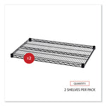 Industrial Wire Shelving Extra Wire Shelves, 36w X 24d, Black, 2 Shelves/carton