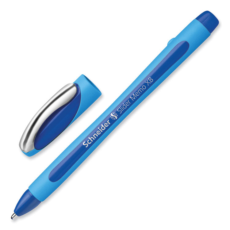 Slider Memo Xb Ballpoint Pen, Stick, Extra-Bold 1.4 Mm, Blue Ink, Blue/light Blue Barrel, 10/box