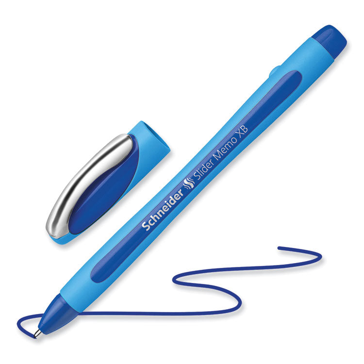 Slider Memo Xb Ballpoint Pen, Stick, Extra-Bold 1.4 Mm, Blue Ink, Blue/light Blue Barrel, 10/box
