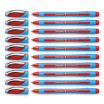 Slider Memo XB Ballpoint Pen, Stick, Extra-Bold 1.4 mm, Red Ink, Red/Light Blue Barrel, 10/Box