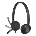 H340 Binaural Over The Head Corded Headset, Black