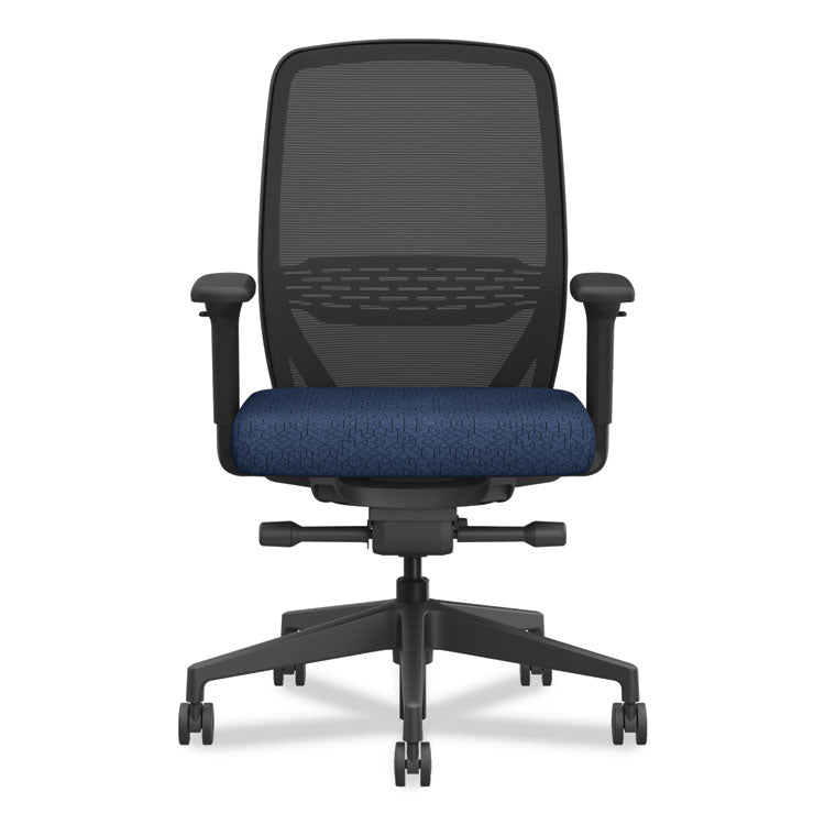 Nucleus Series Recharge Task Chair, Up to 300lb, 16.63" to 21.13" Seat Ht, Navy Seat, Black Back/Base