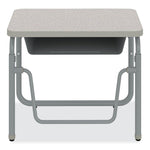 AlphaBetter 2.0 Height-Adjustable Student Desk with Pendulum Bar and Book Box, 27.75" x 19.75" x 22" to 30", Pebble Gray