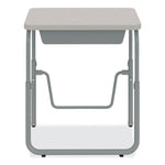 AlphaBetter 2.0 Height-Adjustable Student Desk with Pendulum Bar and Book Box, 27.75" x 19.75" x 22" to 30", Pebble Gray
