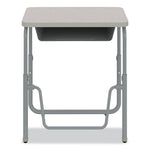 AlphaBetter 2.0 Height-Adjustable Student Desk with Pendulum Bar and Book Box, 27.75" x 19.75" x 22" to 30", Pebble Gray