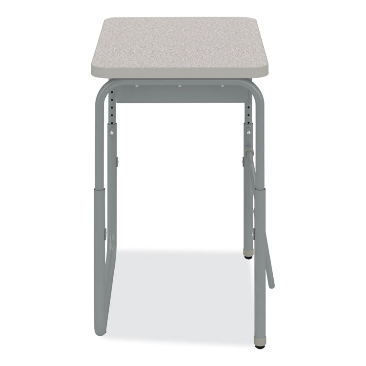 AlphaBetter 2.0 Height-Adjustable Student Desk with Pendulum Bar and Book Box, 27.75" x 19.75" x 22" to 30", Pebble Gray