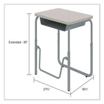 AlphaBetter 2.0 Height-Adjustable Student Desk with Pendulum Bar and Book Box, 27.75" x 19.75" x 22" to 30", Pebble Gray