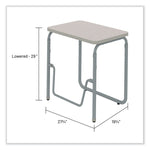 AlphaBetter 2.0 Height-Adjustable Student Desk with Pendulum Bar, 27.75" x 19.75" x 29" to 43", Pebble Gray