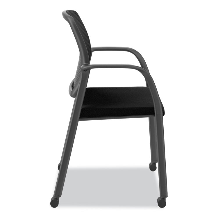 Nucleus Series Recharge Guest Chair, Supports Up to 300 lb, 17.62" Seat Height, Black Seat/Back, Black Base