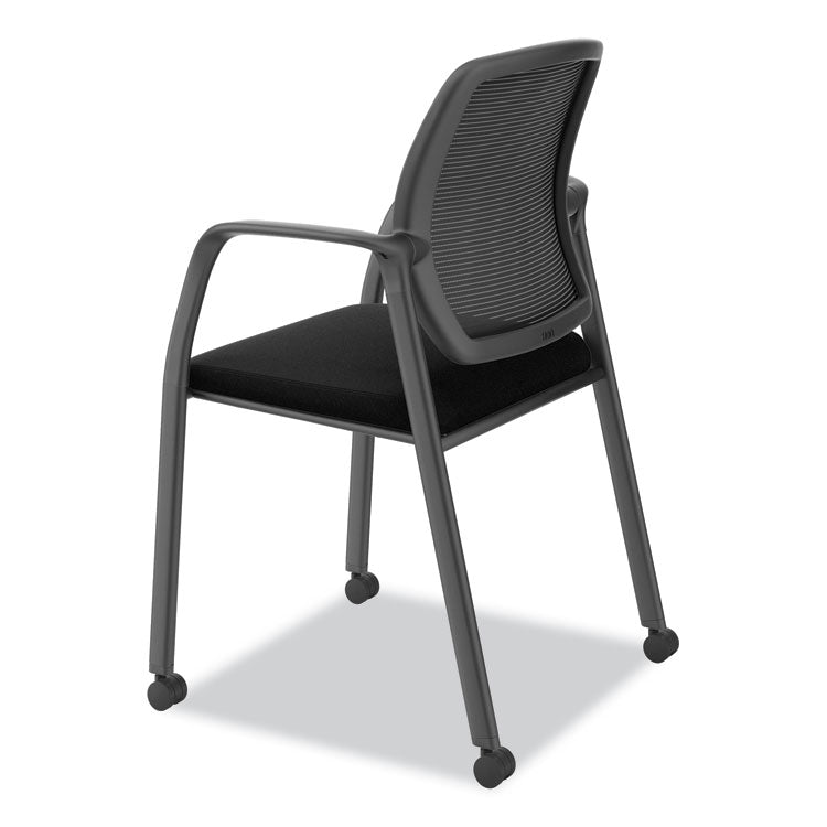 Nucleus Series Recharge Guest Chair, Supports Up to 300 lb, 17.62" Seat Height, Black Seat/Back, Black Base