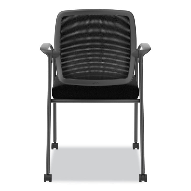 Nucleus Series Recharge Guest Chair, Supports Up to 300 lb, 17.62" Seat Height, Black Seat/Back, Black Base
