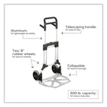 Stow-Away Heavy-Duty Hand Truck, 500 Lb Capacity, 23 X 24 X 50, Aluminum