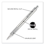 F-701 Ballpoint Pen, Retractable, Fine 0.7 Mm, Black Ink, Stainless Steel/black Barrel