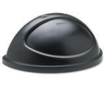 Untouchable Plastic Half-Round Lid, 21.38w X 12.38d X 9.13h, Black