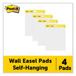 Self-Stick Wall Pad, Unruled, 20 x 23, White, 20 Sheets/Pad, 2 Pads/Pack, 2 Packs/Carton