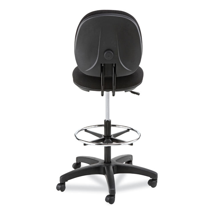 Alera Interval Series Swivel Task Stool, Supports Up To 275 Lb, 23.93" To 34.53" Seat Height, Black Fabric