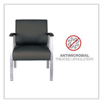 Alera metaLounge Series Mid-Back Guest Chair, 24.6" x 26.96" x 33.46", Black Seat, Black Back, Silver Base