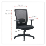 Alera Envy Series Mesh High-Back Multifunction Chair, Supports Up To 250 Lb, 16.88" To 21.5" Seat Height, Black
