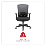 Alera Envy Series Mesh High-Back Multifunction Chair, Supports Up To 250 Lb, 16.88" To 21.5" Seat Height, Black