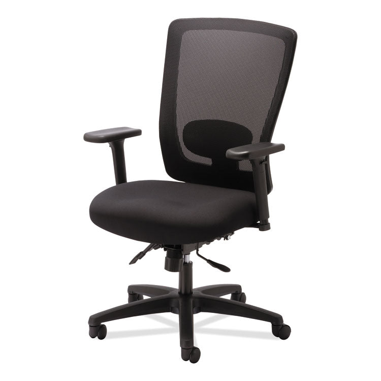 Alera Envy Series Mesh High-Back Multifunction Chair, Supports Up To 250 Lb, 16.88" To 21.5" Seat Height, Black